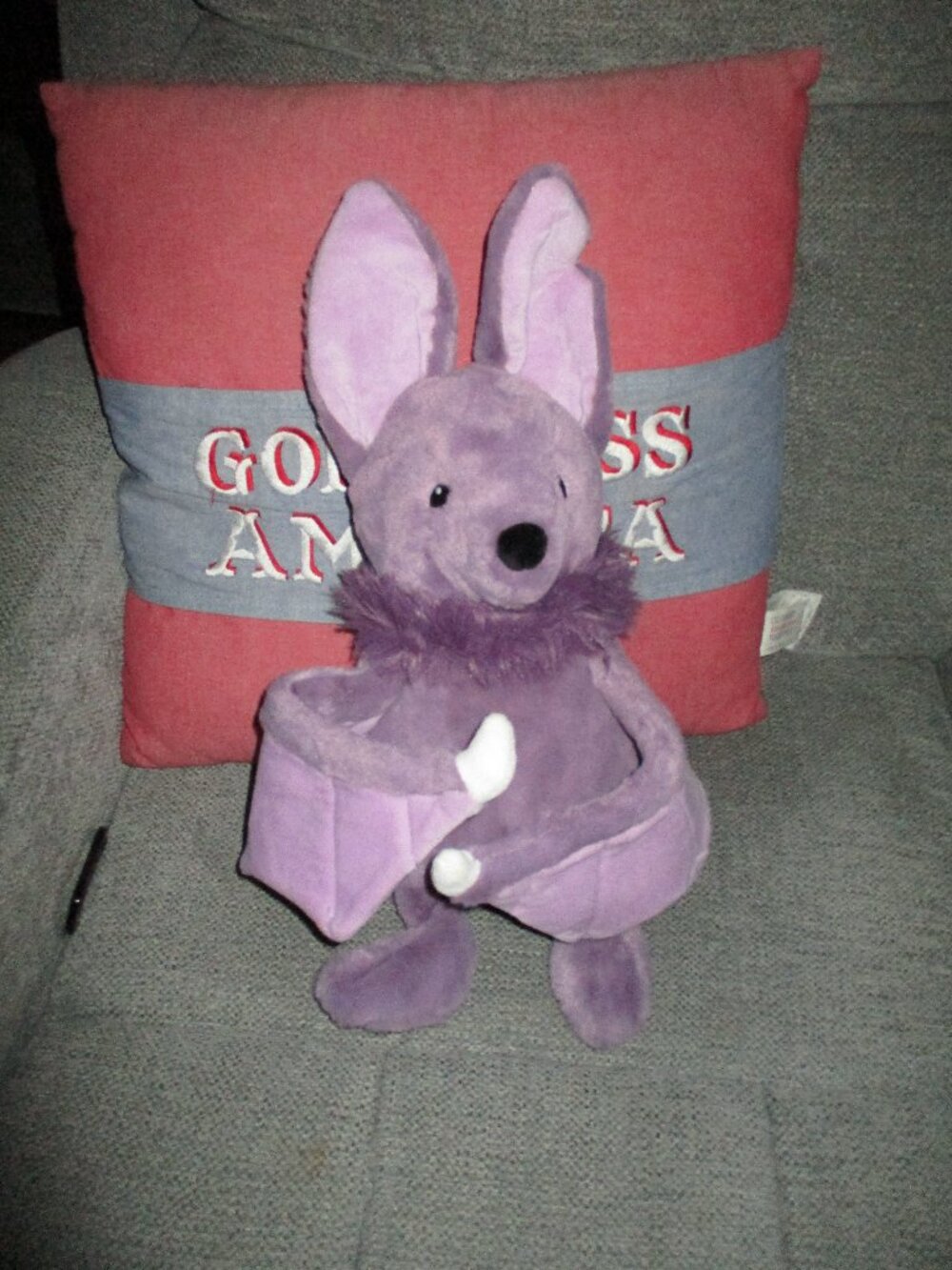 Gigglescape 14.5" Purple Bat Stuffed Animal - Polyester Character Plush